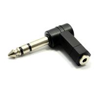 kenable 3.5mm Jack Socket to 6.35mm Stereo Jack Right Angled Plug Adapter