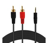 3.5mm Jack to 2 x RCA Phono Stereo Audio Cable Extra Long Lead - 3 Meter Gold Plated Connectors