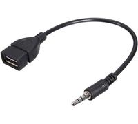 3.5mm Male AUX Audio Plug Jack To USB 2.0 Adapter | Audio Jack To USB Adapter | 3.5mm To USB Cable | Converter Cord For All Vehicles, Headphones, USB And More.(Car Need Decoding Function)