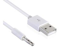 3.5mm Male Jack to USB Charging Data Cable Compatible for SYRYN Waterproof MP3 Player, Headphones, White