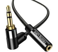 3.5mm Male to Female Extension Stereo Audio Cable 0.3M, Audio Extension Cable, AUX Headphone Extension Cable Stereo Jack Cord for Phones, Headphones, Speakers, Tablets, PCs and More (1FT/0.3m)