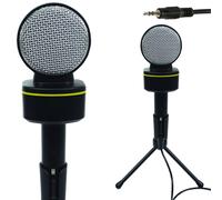 3.5mm Mini Condenser Microphone PC MAC Laptop AUX Phone Volume Control Stand