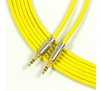 3.5mm Mini Jack to Mini Jack Stereo Aux Audio Cable. REAN by Neutrik Lead Yellow 1.2m (4ft)