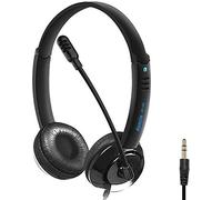 3.5mm Mobile Phone Headset with Microphone Noise Cancelling & Audio Controls, PC Headphone for Gaming Skype Call Center Office Computer, Clear Voice, Ultra Comfort