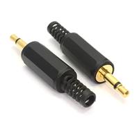 kenable 3.5mm Mono Jack Plug End Gold Solder Yourself [2 Pack]