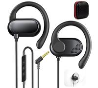 3.5mm Over the Ear Buds Wired Earbuds for Laptop PC,Open-Ear Headphones with Microphone 3.5 mm Jack Earphones with Ear Hook for Samsung A25 A15 A14 A23/Android/MP3 for Sport Airplane Office School