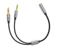 3.5mm Sound And Microphones Splitter Cable Braided Two Way Adapter For Enhances Sound On Various Devices Male To Female Cable