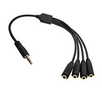 3.5mm Splitter Mic and Cable 1 to 4 Ways Extension Cable DC3.5 Stereo Male to 4 Female Splitter Cable