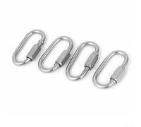 3.5mm Stainless Steel Oval for Quick Link Screw Lock 4 Pcs Silver | 304 stainless steel construction set of four lightweight about 60g multifunctional for backpack key ring chains ropes camping
