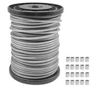 3.5mm Stainless Steel Wire Rope 304 Steel Wire Plastic Coated 720kg Breaking Load stainless cable For Outdoor String Lamp Light Suspension, Balustrade, Climbing Plants