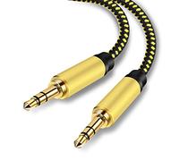 3.5mm Stereo Audio Cable 0.5mExtension Male to Male Nylon Braided Tangle-Free AUX Cable for Headphones, Home/Car Stereos and More。
