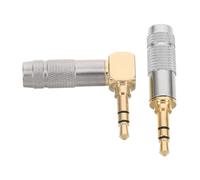 3.5mm Stereo Audio Plug Male Solder Trs Connector Straight Right Angle | Gold Plated Sturdy Design, Ergonomic L-shape for Better Cable Management, for Headphones and Portable Audio Players