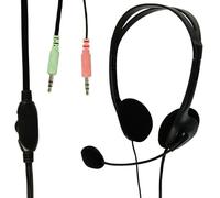 3.5mm Stereo Headphones & Microphone/Mic - Adjustable Gaming/Music/Work Headset - VOIP Skype Facetime Phone PC Laptop - Loops