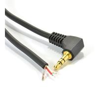 kenable 3.5mm Stereo Jack Plug to 3 Pole Solder Bare Wire End Cable Gold 1m