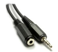 3.5mm Stereo Jack Plug to Socket Extension SINGLE Screened Cable 1m