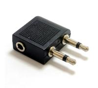 kenable 3.5mm Stereo Jack Socket to Twin Mono Plugs Aeroplane Adapter