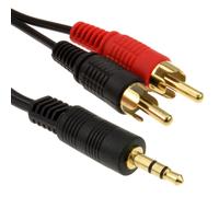 3.5mm Stereo Jack to 2 RCA Phono Plugs Audio Cable Lead GOLD 20m
