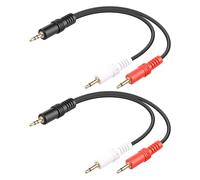 3.5mm Stereo to Dual Mono Y Splitter Cable 0.3M, TRS to 2x TS Audio Cable
