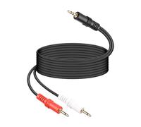 3.5mm Stereo to Dual Mono Y Splitter Cable 3M,1/8" TRS to 2x TS Audio Cable | TRS to Dual TS Breakout Cable for Rode Wireless Pro Timecode, Eurorack CV/Gate, Mixer & Studio Recording (Red/White)