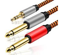 3.5mm to 6.35mm Cable 1m,Youii 3.5mm 1/8" TRS to Dual 6.35mm 1/4" TS Mono Stereo Y-Cable Splitter Cord Compatible for iPhone, iPod, CD Players, Multimedia Speakers and Home Stereo Systems.
