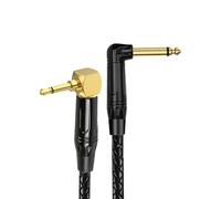 3.5mm to 6.35mm Cable Right Angled, 3.5 mono bend 6 1.8M | 90 Degree Right Angled Cable for Electric Guitar Bass, Stereo Sound Cable for Electric Guitar