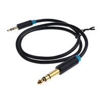 3.5mm to 6.5/6.35mm Adapter Aux Cable Male to Male fr Mixer Amplifier 0.5m, Black