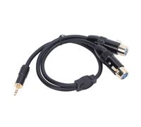 3.5mm to Dual XLR Stereo Cable, 3.5mm TRS Male to Dual XLR Female Cable, 1/8 Inch Mini Jack to 2 XLR Female Y Splitter Adapter Cord for Mixers/Active Speakers, 0.5m