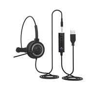 3.5mm to USB Headset Adapter Cable for PC Laptop, 1.5M Length Headphones Cable with In-Line Control and Mic On/Off Button, Plug and Play USB Audio Converter for Headphones, Gaming, Music, Conference