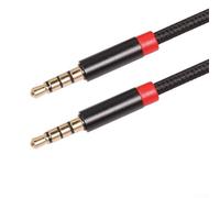 3.5mm TRRS Male to Male Audio Cable 10FT - Nylon Microphone Audio Cable with Gold-Plated Connectors and Tinned Copper for Smartp(2M)