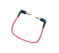 3.5mm TRS Cable for RODE SC7 Microphone Devices | Two 90 degree plug housings, 19cm/7.5" red PVC cord, closed-component routing layout