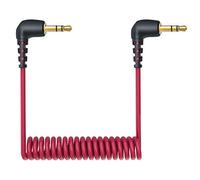 3.5mm TRS Microphone Cable, 1/8" Male to Male Coiled Right Angle Mic Cord Connect Camera/Recorder with Microphone Compatible with Rode SC2