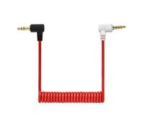 3.5mm TRS to TRRS Cable, Compatible with Rode SC7, Tablets, VideoMic, VideoMicro, and Other 3.5mm TRRS Input Devices, 65cm Coiled Right Angle Audio Cord Ideal for External Microphones and Recording