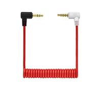 3.5mm TRS to TRRS Microphone Cable, Coiled Microphone Cable Right Angle Male to Male Audio Patch Cord, Compatible with Rode SC7, VideoMic, BOYA, Smartphones & Tablets for Clear Audio Recording