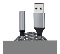 3.5mm USB Audio Adapter - Braided Fishing Net Cable 50Cm, Lightweight Design 10-23G, Built-in Decoding Chip, Stereo Sound Converter | Headset Microphone Connection