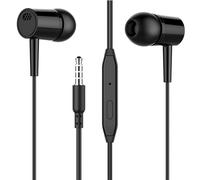 3.5mm Wired Earbuds - Ergonomic Noise Isolating Headphones with Microphone, Powerful Stereo Bass Earbuds for PC, Computer, Music Listening, Sound for Work and Entertainment
