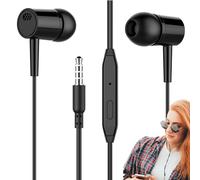 3.5mm Wired Earbuds - Ergonomic Noise Isolating Headsets Microphone, Powerful Heavy Bass Stereo Sound, Sturdy Audio Accessory, Long-lasting Headphone Set | Wonderful Music Unit For PC Computer