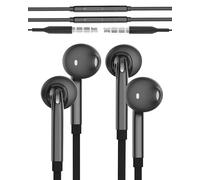 3.5mm Wired Earphones compatible with Samsung Galaxy 2 Pack Gaming In Ear Headphones with Microphone PC Jack Cable Earbuds Music Smartphone Phone MP3 Wired Aux Headphones S6-ej