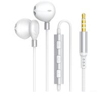 3.5mm Wired Magnetic Earphones Supporting Full-Range Audio Reproduction for Dynamic Soundscapes in For Gaming Karaoke Live Streaming (White)