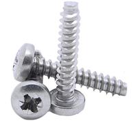 3.5mm x 16mm / No.6 x 5/8" Pozi Pan Head Head Blunt Point Self Tappers Tapping Screws A2 Stainless Steel Din 7981FZ - 5 Pack