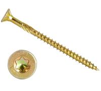 3.5mm x 45mm (24mm) (Pack of 20) Yellow UHS Hardened Countersunk Torx Wood Timber Chipboard Screw with Cutting Thread Flat Head High Performance Carpenter Screws X10 - X12B 3.5x45_20