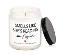 3.5oz Book Lover Lavender Candle Smells Like She's Reading Soy Wax Funny | Candles Gifts for Women and Book Lover Gifts for Cosy Reading Sessions with Lavender Scent