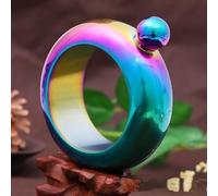 3.5oz Flask Hip Bracelet Bangle Alcohol Whisky Liquor Jewelry Stainless Steel For Party Queen (Colourful)