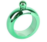 3.5oz Flask Hip Bracelet Bangle Alcohol Whisky Liquor Jewelry Stainless Steel For Party Queen (Green)
