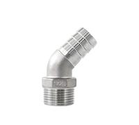 3/5PCS 1/8" 1/4" 3/8" 1" - 2" BSPT Male 6 8 10 12 15 20-50 Mm Hose Barb 45 Degree Elbow Connector 304 Stainless Pipe Fitting(1l2 to 10mm,3PCS)