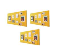 3/5PCS Felt Wall Stickers Works Display Bulletin Board Photo Household Living Room Background Decoration for Display(Yellow-3Pcs)