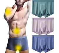 3/5PCS Men's Massage Magnetic Therapy Underwear Magnetic Therapy Energetic Men Pants Energy Field Therapy Underwear (3Pcs-A,XL(60-70kg))