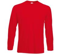 3 & 5PK Fruit of the Loom Mens Long Sleeve T Shirt Cotton Plain Tee T-Shirt Lot