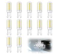 3.5W G9 LED Bulbs 12pcs, Cool White Capsule Bulbs, 400 LM 3000K Pure White Light, 220-240V No Flicker, PC Lampshade Ceramic Base, 360° Beam Angle, for Kitchen Living Room Bedroom Office