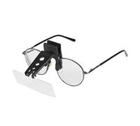 3.5x 2.5x 1.5x Magnifying Glass Clip on Magnifier with Plastic Case, 3 Types Magnification for Jewelry Clock Repair Watch Reading