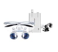 3.5X 420mm Binocular Loupes Optical Glass+LED Headlamp Sliver